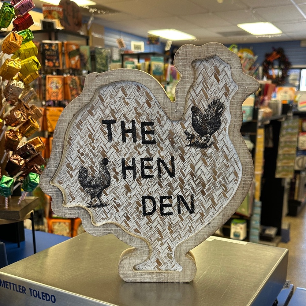 Rustic Chicken Shaped Sign